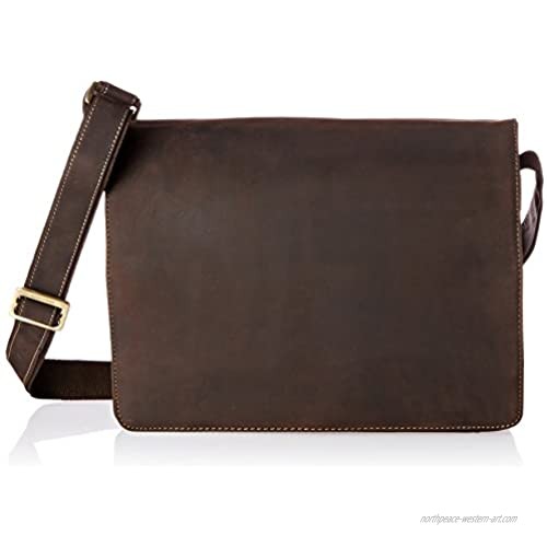 Visconti Harvard Distressed Leather Messenger Bag  Mocha  One Size