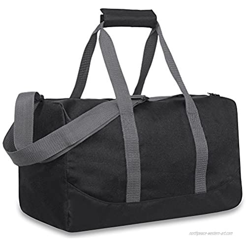 30 Liter  17 Inch Canvas Duffle Bags for Men and Women – Travel Weekender Overnight Carry-On Shoulder Duffel Tote Bags (Black)