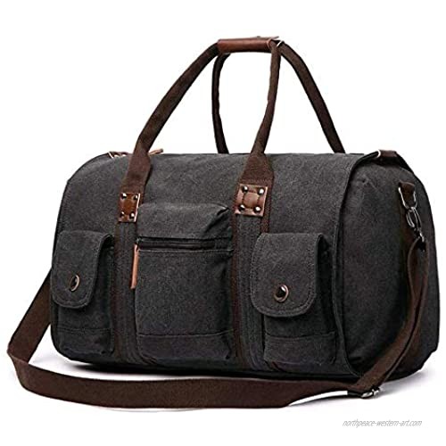 FIDAROOMY Travel Duffel Bags Canvas Weekend Tote Bag Overnight Bag for Men and Women