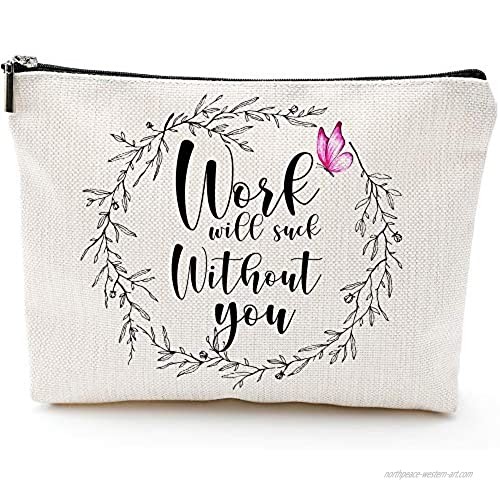 Coworker Leaving Gifts for Women Going Away Gifts Coworker Goodbye Gift Farewell Gifts for Coworkers Friends Boss- Cosmetic Bag Gifts Makeup Bag