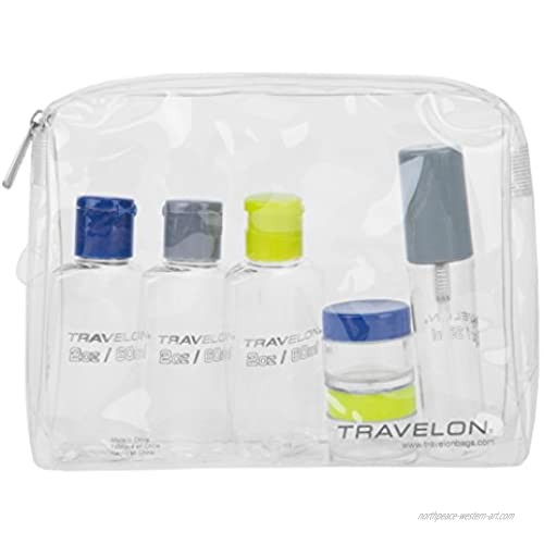 Travelon 1 Quart Zip Top Bag with Bottles  Clear  One Size