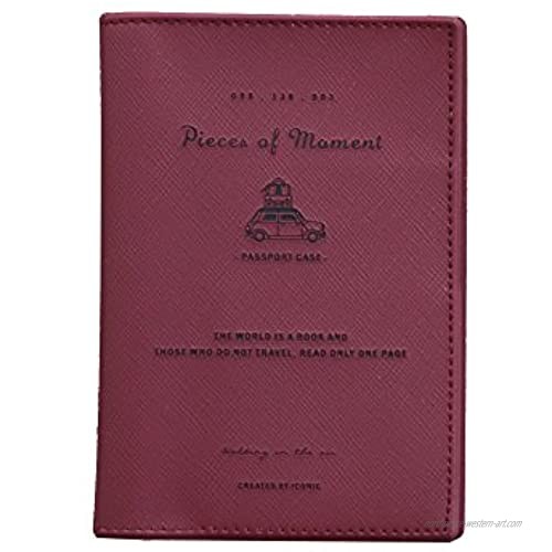 ICONIC Flying Passport Case Anti Skimming Holder Cover ID Card Travel Wallet (Burgundy)