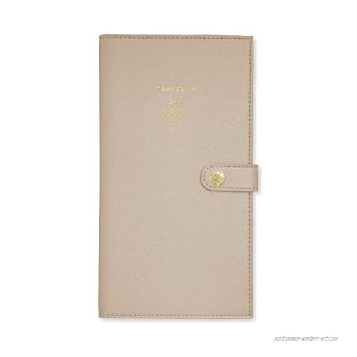 Katie Loxton Travel in Style Womens Vegan Leather Fashion Passport Travel Wallet Taupe