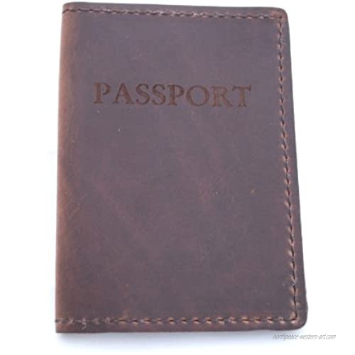 Rustico Genuine Leather Passport Holder  Dark Brown
