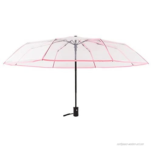 Cupcinu Transparent Umbrella Folding Umbrella Travel Umbrella Windproof Umbrella Cover Foldable Light Portable with Convenient Size: 23X5cm