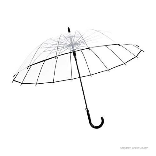 Transparent Bubble UmbrellaTransparent Long Handle Straight Handle Umbrella Sun Umbrella Wedding Dance Princess Handle Umbrella  Black