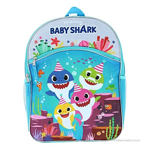 4 Baby Shark 16" Large 2 Pocket Backpack
