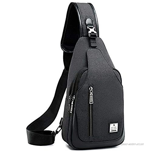 Sling Bag Chest Shoulder Backpack Crossbody Bags for Men Women Travel Outdoors (Large black)