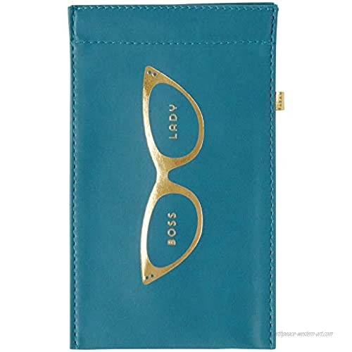 C.R. Gibson Women's Leatherette ‘boss Lady’ Soft Eyeglass Case  Blue  One Size