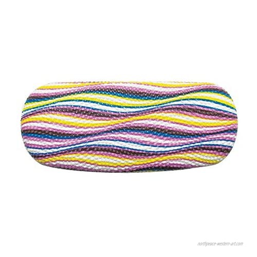 Hard Shell Eyeglass Case For Men & Women  Bumpy Glasses Case With Colorful Waves