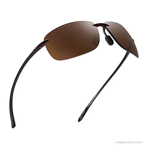 JIM HALO Sport Sunglasses for Men Women TR90 Rimless Frame for Running Fishing Cycling Driving