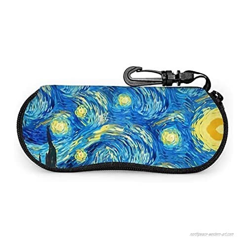 The Starry Night Van Gogh Glasses Case Ultra Lightzipper Portable Storage Box For Traving Reading Running Storing Sunglasses