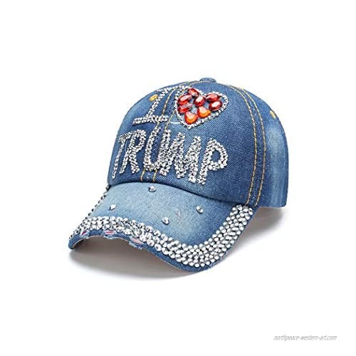 Trump 2020 MAGA Keep America Great Hat 2020 USA Baseball Cap Bling Rhinestone Hat