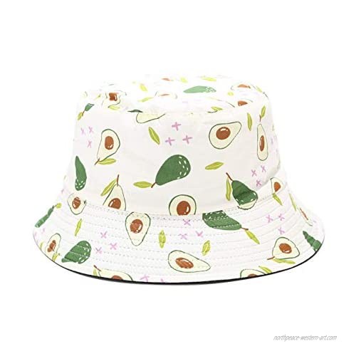 Bucket Hats Double-Sided-Wear Embroidery 100% Cotton Foldable for Men's and Women's Travel Beach Sun Hat