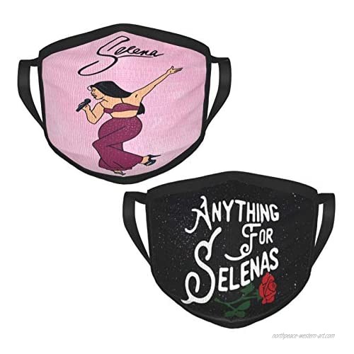 2 Pcs Selena-Quintanilla Merchandise Face Mask Unisex Covering Neck Gaiter