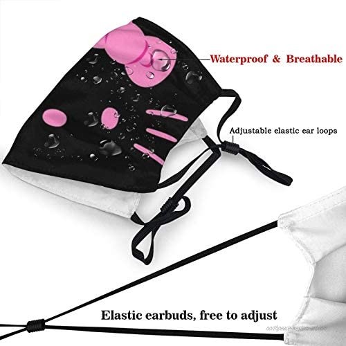Hello Kitty Face Mask Stretchable Adjustable Length with Filter Reusable Protection Black