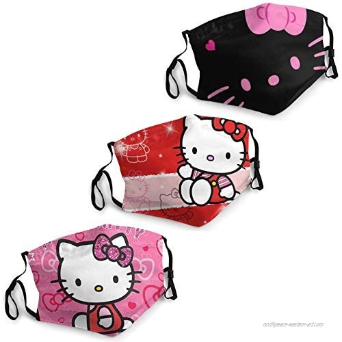 Hello Kitty Face Mask Stretchable  Adjustable Length with Filter Reusable Protection Black