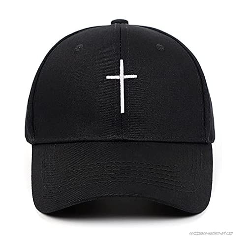 Cross Embroidery Baseball Cap Adjustable Structured Dad Hat for Men Women Sun Hat