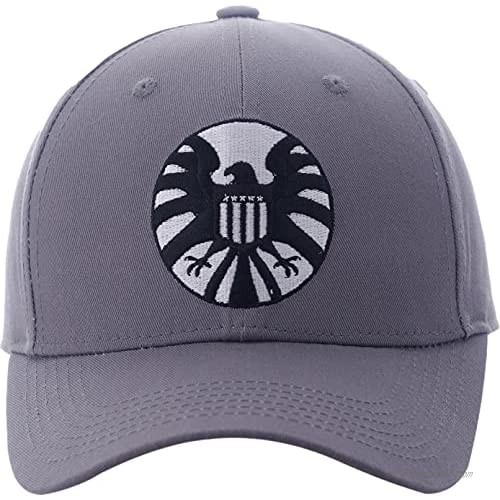 Marvel Shield Cosplay Cotton Adjustable Baseball Hat with Curved Brim  Grey  Medium