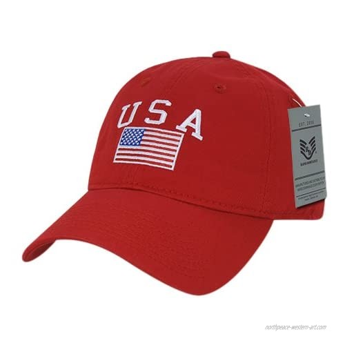 Rapiddominance Relaxed Graphic Cap  USA Flag  Red