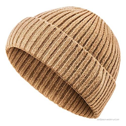 Syhood Winter Beanie Knit Hat Warm Slouchy Stretchy Soft Headwear Daily Ribbed Cap Beanie Hat for Men Women