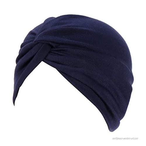 Fxhixiy Women's Cotton Twist Sleep Turban Hat Cancer Chemo Beanies Cap Wrap Pleated Headwear