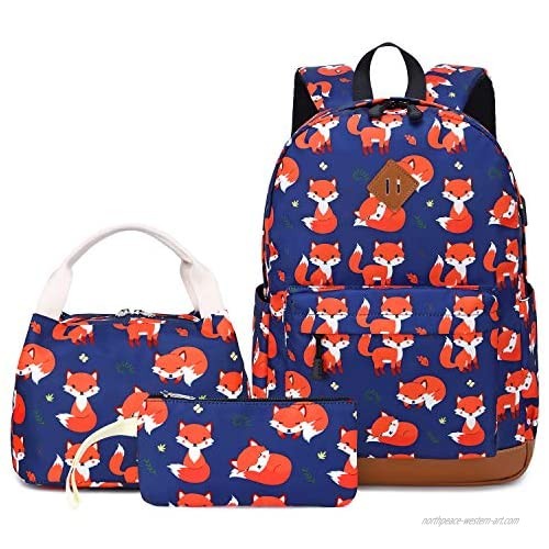 Mymiula Teen Girls Boys Backpack Set Kids School Bookbag with Lunch Tote Bag Pencil Case Cute School Backpacks