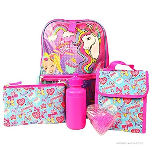 Nickelodeon JoJo Siwa Backpack with Lunch Bag Set for Girls  16 inch  5 Piece Value Set