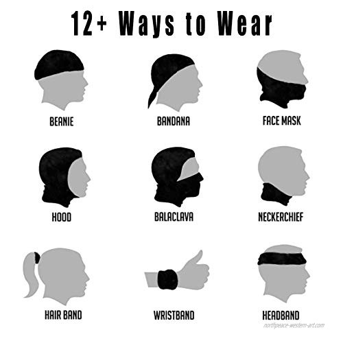 12 Pack Neck Gaiter Seamless Bandanas for Men Women Headbands Headwraps Fish Hiking Running Outdoors Activities