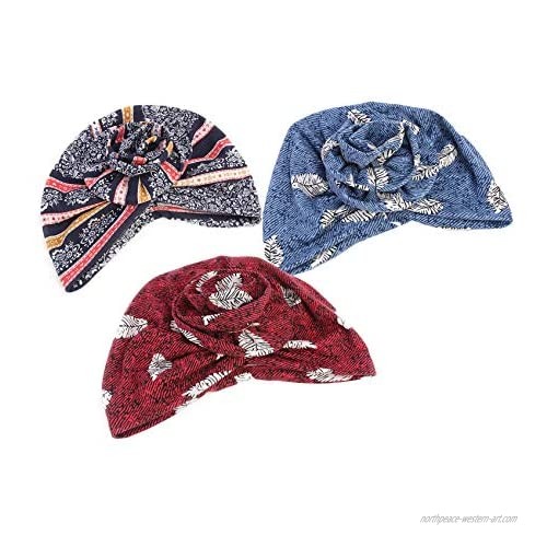 Cunite African-Pattern Turbans for Women Pre-Tied Knot-Headband