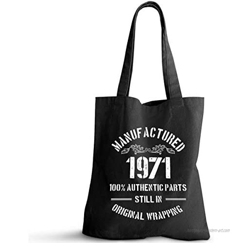 1971 Birthday Gifts for Women Men | Funny 50th Birthday Gift Vintage 1971 Natural Cotton Reusable Tote Bag Classic 1971